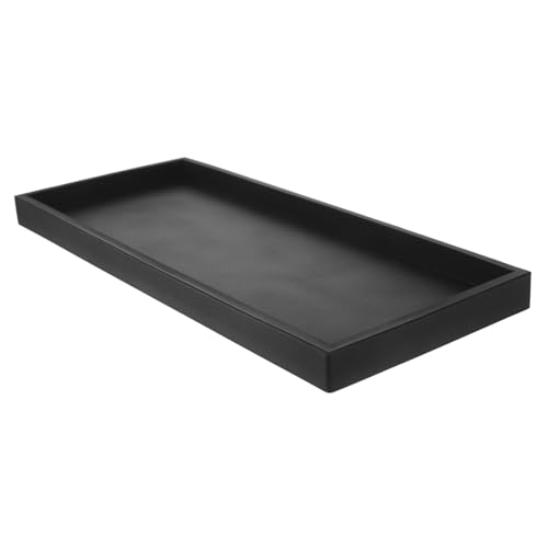 PRETYZOOM Bandeja Organizadora De Silicona Grande Negra, Bandeja De Tocador Multifuncional, Resistente Al Agua, Para Baño y Salón, Almacenamiento De Joyas y Cosméticos