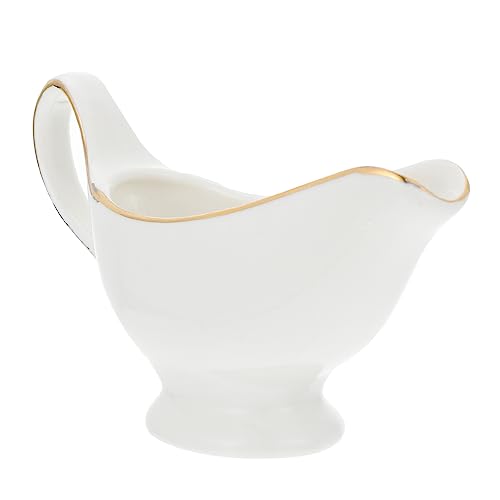 COLLBATH Ceramic Sauce Bucket Milk Frother Cup Holiday Gravy Boat Sauce Jugs Cream Container Pour Gravy Sauce Bowl Seasoning Dish Porcelain Sauce Boat Syrup Server Sauce Cups White Ceramics