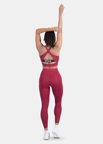 Image of STRCH Nylon High Waist No-Roll Leggings for Women- Secure fit, Leggings for Gym, Yoga, Running, Super Stretch, Sweat-Wicking, Lightweight, Breathable, Wrinkle Free, No-roll Waist Band.
