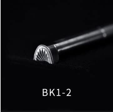 BK1 shell pattern combination tool diy handmade leather carving stainless steel advanced printing tool Tang grass carving - (Color: 8x6mm)