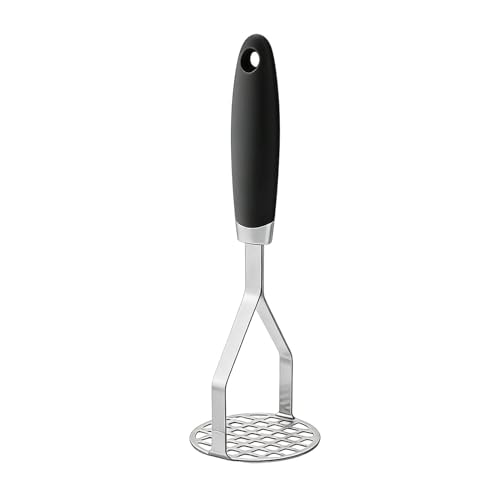 Machacador patatas acero inoxidable,Prensa manual judías pasapuré | Pasapurés de Patatas de Metal Resistente,para Puré de Patatas, Aguacate, Ensalada, Verduras, Calabaza, Preparación de Comidas, Cocin