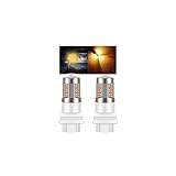 Mandark 3157 T25 LED Car Turn Signal Bulbs, 2PCS Super Bright Automotive Front Rear Blinker Light, Brighter Vehicle Marker Parking Lighting Accessories, Universal for SUV Sedan Truck (Yellow)