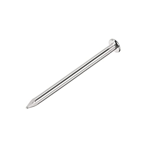 100 clavos pequeños de acero con cabeza redonda, tamaño 1.8x30 mm miniatura 1