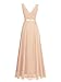 Miusol Women's Vintage V-Neck Sleeveless Sequined Split Formal Evening Maxi Dress (XX-Large, Champagne)