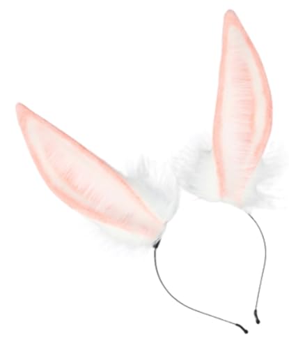 TEDPRBGE ぬいぐるみ バニー 耳 ヘッドウェア フェイクファー 動物 耳 ヘッドバンド ウサギ 耳 ヘアバンド パーティー アニメ コスプレ ヘアアクセサリー (ピンク)