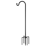 Gtongoko Shepherd Hook 76 Inch for Bird Feeders Outdoor, Tall Shepherds Hook with 5 Prongs Base,...