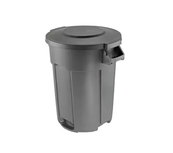 Grey Heavy Duty Trash Can with Domed Lid (32 Gallon) EM58233