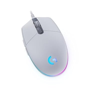 Mouse Gamer Logitech G203 LIGHTSYNC RGB, Efeito de Ondas de Cores, 6 Botões Programáveis e Até 8.000 DPI - Branco