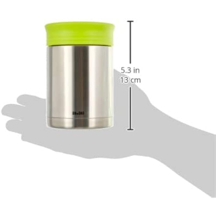 IBILI Mini Vacuum Flask, Stainless Steel, Silver/Green, 10 x 10 x 15 cm