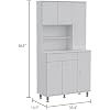 FM FURNITURE Venice Pantry Kitchen Cabinet, with Three Enclosed Shelves, and Two Open Shelves