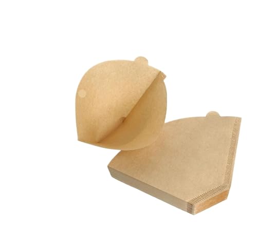 Filtros de café en cono (100/1000 unidades, tamaño n.° 1 y n.° 2), papel marrón natural sin blanquear, desechables, for verter sobre la cafetera, for el hogar y la oficina.(400pcs,U02(2-4 servings))