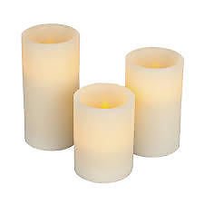 South Eastern Horticultural Battery Operated Christmas Pillar Wax Candle 10cm Flickering Amber Led
