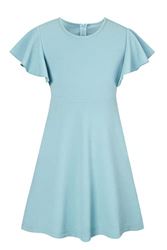 Image of SFreeBo Blue Dress for Girls Party Dresses 9-10 Years Blue Summer Skate A-line Dress