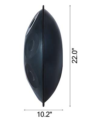 Jolipro Handtrommel met 9 noten, van staal, handpan, instrument met transporttas (blauw) - Image 3