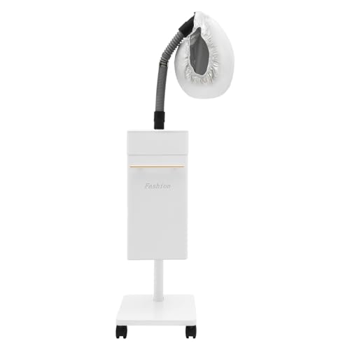 Professional Standing Hair Steamer, 600W Multi-Function Hair Care Equipment, Freestanding Hair Steamer with 4 Wheels and a Handle for Hair Salons, Spas, Beauty Salons, and Homes (White)