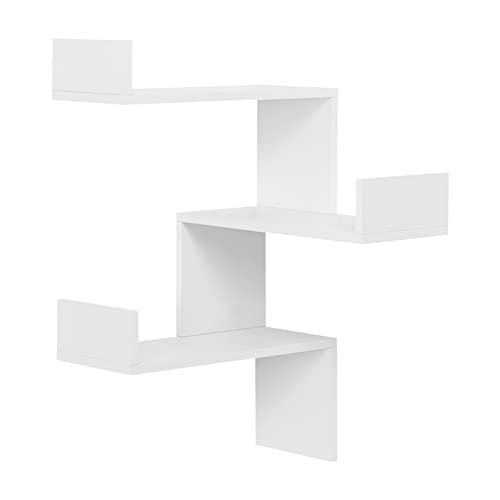 EUGAD Estanteria Pared de 3 Niveles, Estantes Flotants Decorativos, Baldas Flotantes Pared para Almacenamiento, Estanteria Pared Blanca Esquinera - imagen 6