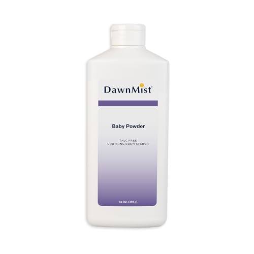 Dukal BP1412 Dawn Mist Baby Powder, Cornstarch, 14 oz., Pack of 12
