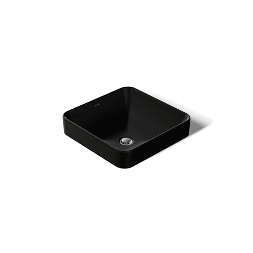 Kohler K-2661-7 Vox Square Vessel Above-Counter Bathroom Sink, Black