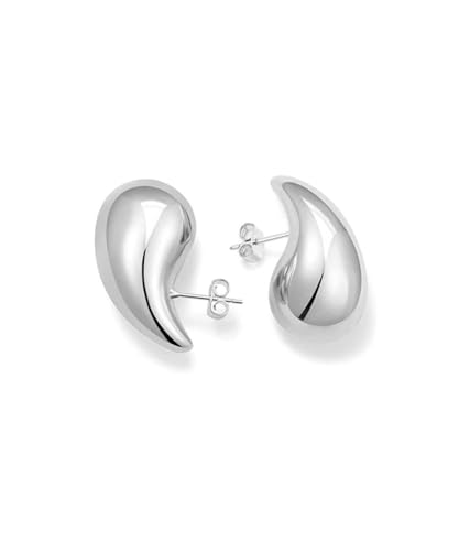 MAJALE - Pendientes Gota Curva Baño de Plata 925 u Oro 24K |...