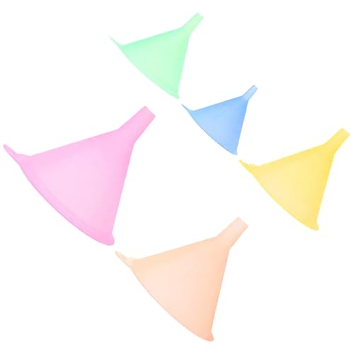 MOBUTOFU 5Pcs Food-Grade Plastic Kitchen Funnels Small Set for Liquid and Solid Food Transfer, Leak-Resistant Design, Best for Bottle Filling and Canning in Home Kitchen