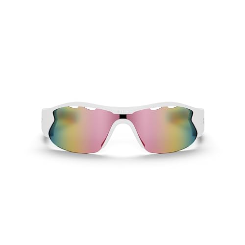 Image of Reebok Flash Smart Audio Sunglasses, Iridescent Mirror Polarized Lens, Unisex, HiFi Bluetooth Sport Glasses with UV Protection - Powered by Lucyd