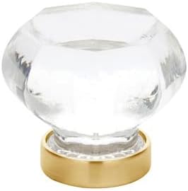 Emtek 86011US4 Old Town Clear 1-1/4" Cabinet Knob Satin Brass Finish
