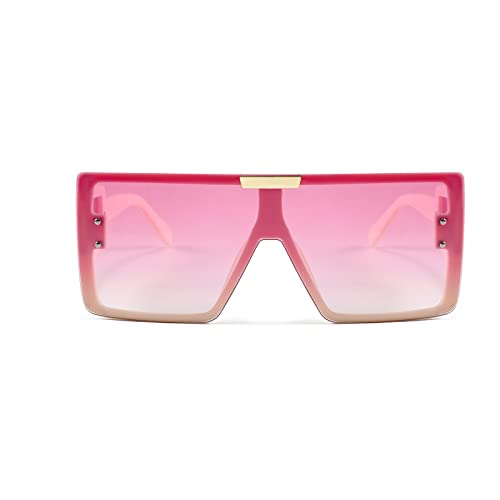 FEISEDY Square Oversized Flat Top Sunglasses With Side Lens Integrated For Women Men B40282