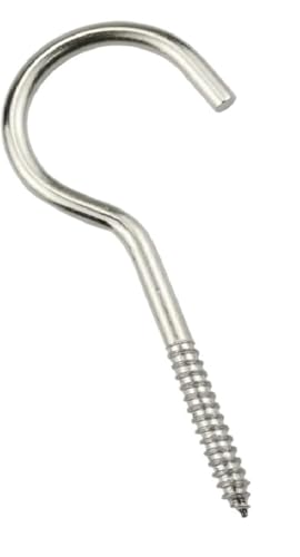 Paquete de ganchos/anillos de ojo pesados ​​Tornillo autorroscante niquelado de madera Tornillos de oveja Pernos de enganche Diferentes(SILVER A,Size2 30pcs)