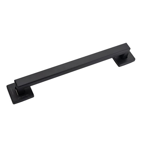 Joyrain ADA Square Grab Bar 16/24/32 Inch - 500lb Capacity Safety Rail for Elderly Non-Slip Bathroom Handle (Matte Black 12 inch)