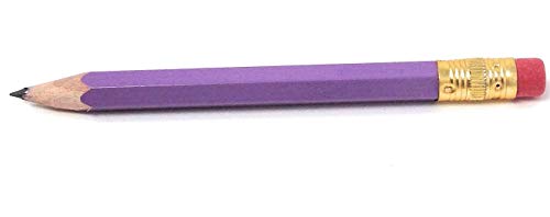 Half Pencils with Eraser - Golf, Classroom, Pew, Short, Mini - Hexagon, Sharpened, Non Toxic, Non-Smudge, 2 Pencil, Wood Cased, Color -Assorted Mix of Colors, (Box of 48) Golf Pocket Pencils ™ - Thumbnail 4