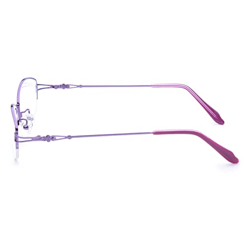 Fuisetaea Titanium Alloy Nearsighted Glasses - Womens Distance Half Frame Myopia Glasses3