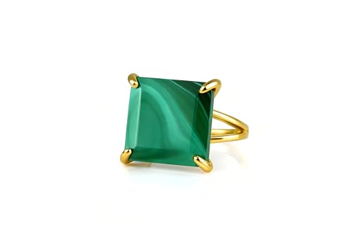 Bague en malachite en or 14k pour sublimer votre style mode et vos fiançailles