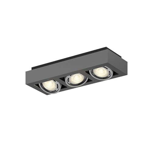 Arcchio Deckenlampe Ronka (Modern) in Schwarz aus Aluminium (3 flammig,...