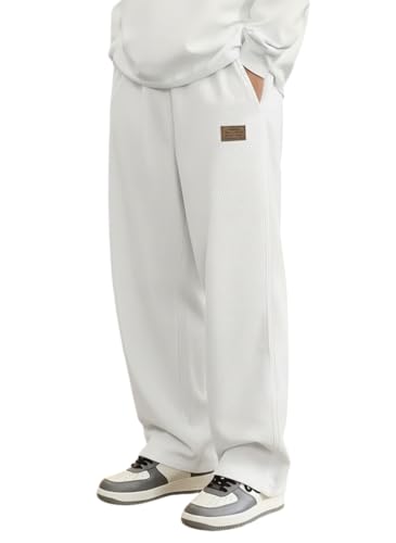 Image of Samfor Men's Comfortable Baggy Corduroy Pants | Relaxed Fit Stretch Waist Trousers for Everyday Wear | Casual Trouser for Man