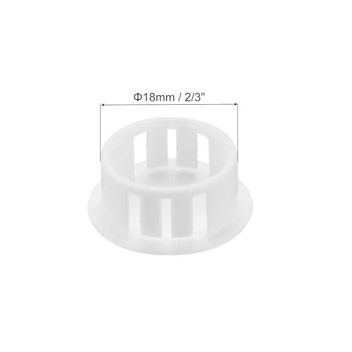 Image of MECCANIXITY 100PCS 18mm(11 /16 inch) White Plastic Hole Plugs, Flush Type Panel Hole Plugs Insert End Caps for Locking Hole Tubes Furniture Cabinet