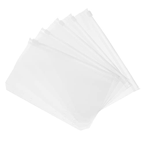 GETAJGHSD 12個入り 6 ルーズリーフジッパーバッグ 鍵付きノート バインダージッパーポケット ケーブルホルダー リングバインダー ドキュメントファイリングバッグ 6穴バインダーポーチ 塩ビ