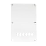 Musiclily Guitar Back Plate Tremolo Cavity Cover Backplate for China Made Squier Guitar Parts,3Ply White