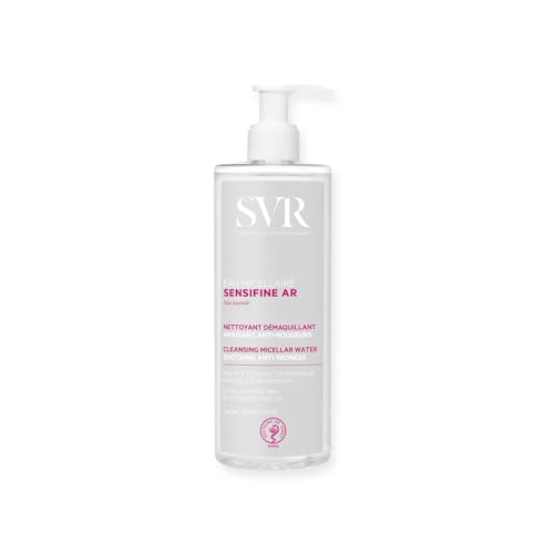 SVR - Sensifine AR Eau Micellaire - Gamme Sensifine – Nettoyant démaquillant apaisant anti-rougeurs – Pour peaux sensibles à tendance couperosique – Niacinamide, agents hydratants – 400 ml