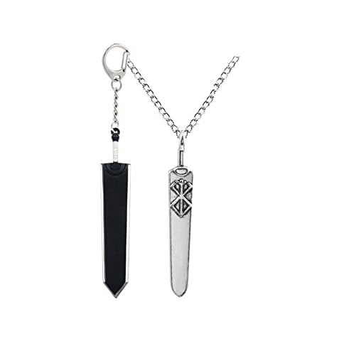 Manga Berserk Behelit Necklace Keychain - Brand Of Sacrifice Logo Blood Red Pendant Necklaces Keychains for Women Men - Cosplay Behelit Jewelry Accessories Set Gift for Fans Cover