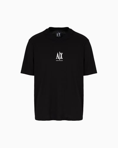 Armani Exchange Icon Project, Embroidered Logo Camiseta, Negro, L para Hombre