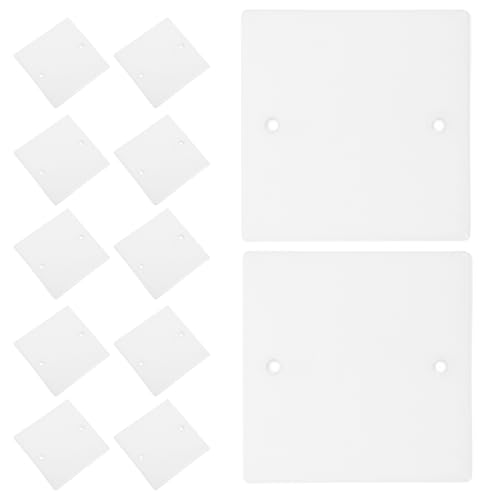 Cabilock 50pcs Ceiling Blank Cover White Outlet Covers Light Fixture Ceiling Socket Ceiling Fan Blank Circle Wall Plate Square Ceiling Cover Plate Waterproof Plug Cover Electrical Outlet Pp