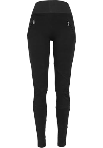 Urban Classics Ladies Interlock High Waist Leggings Donna Leggings Nero Xl 95% Cotone, 5% Elasthane - 5