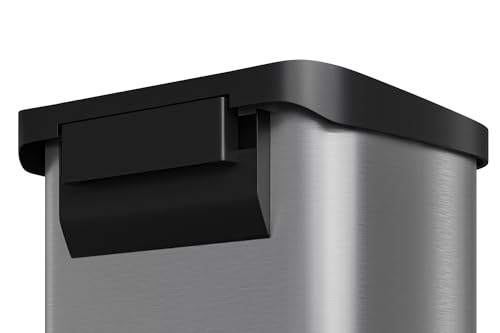 Garvee 16 gal / 60 L Stainless Steel Trash Can with Lid, Large Garbage Can for Kitchen, Rustproof Step-on Kitchen Metal Trash Bin with Liner Rim, Rear Handle, Soft Close Plastic Lid, Silver - image 9
