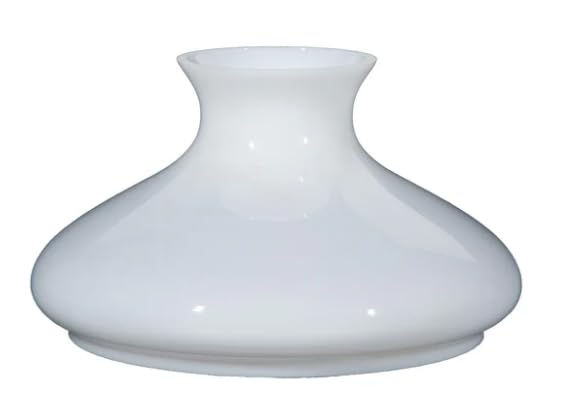 Image of B&P Lamp 10 inch Fitter Cased White Glass Tam-O-Shanter Style Student Lamp Shade with Plain Top