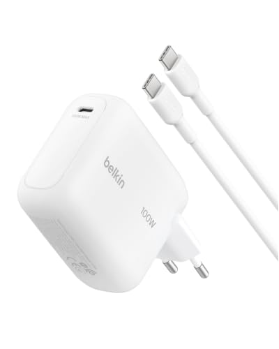 Cargador rápido USB C de 100W Belkin para MacBook y carga rápida de iPhone 17 con cable de 1.5m