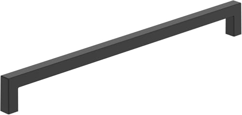 Image of Amerock BP36910FB | Matte Black Cabinet Pull | 10-1 /16 in (256 mm) Center-to-Center Cabinet Handle | Monument | Drawer Pull | Kitchen Cabinet Handle | Furniture Hardware