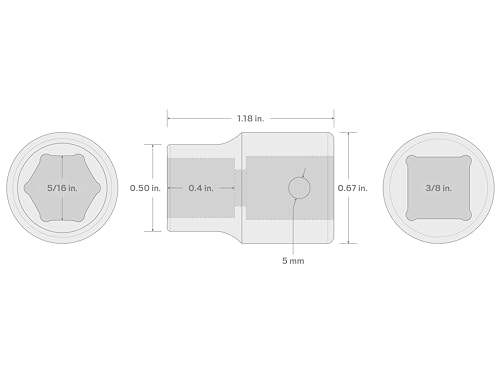 Image of TEKTON 3 /8 Inch Drive x 5 /16 Inch Shallow 6-Point Impact Socket | SID12008