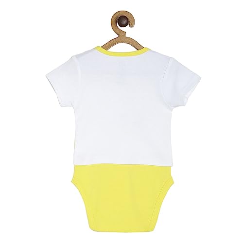 Image of miniklub Baby Crew Neck Short Sleeve Knitted Cotton Body Suit Set, Pack of 2 (Green Color)