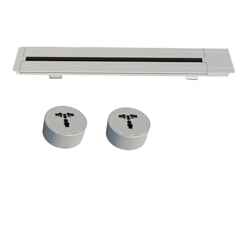 IYUESQ Regleta empotrada, Equipada con Adaptador Universal + USB, Toma de Corriente Oculta de 70 mm de Ancho, Adecuada para Cocina, Sala de Estar y Oficina, Blanco, 40 cm