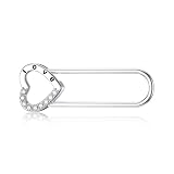 Heart Brooch Pins 925 Sterling Silver Wedding Birthday Gift for Women Girls